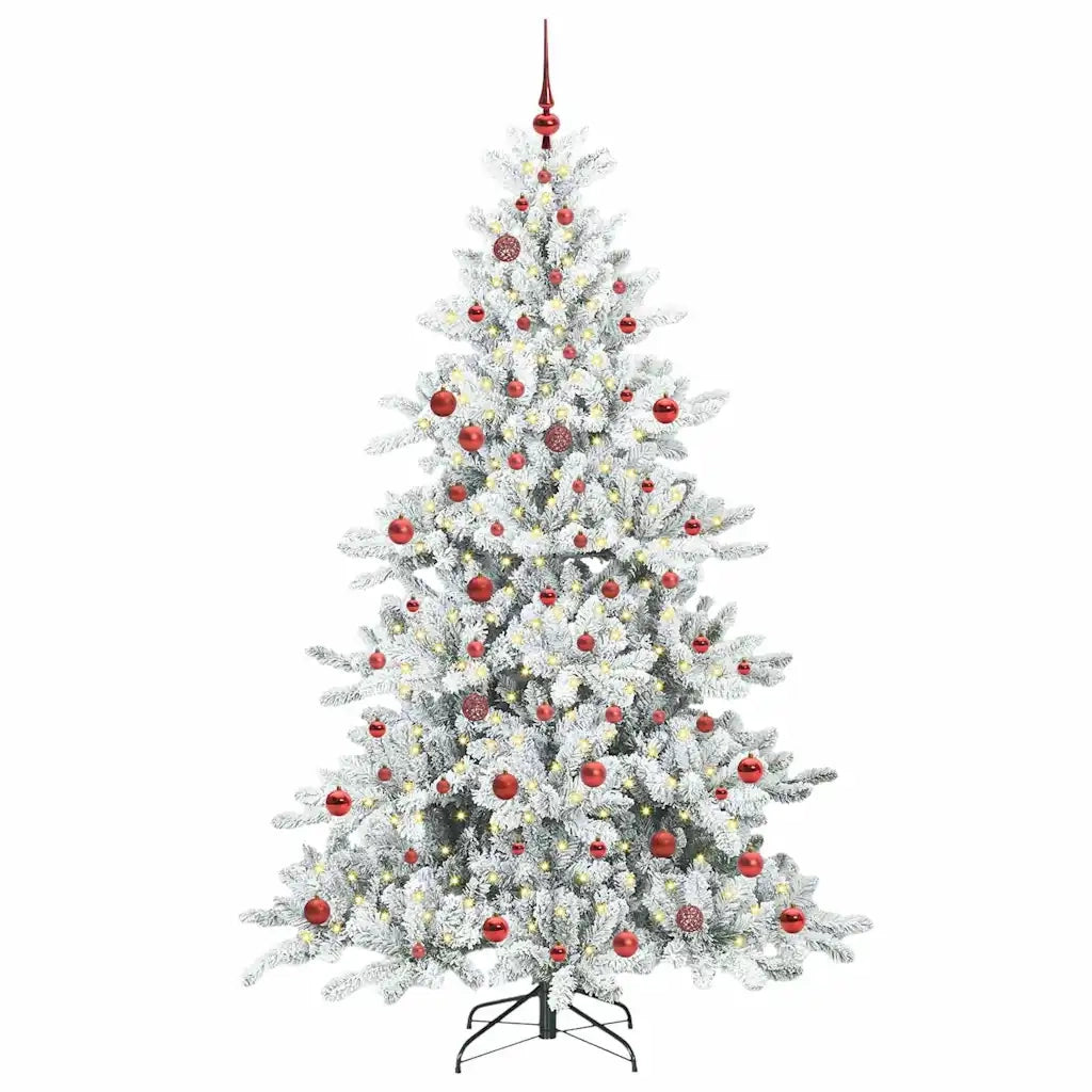 Albero di Natale Artificiale con Rami Pieghevoli Bianco 210 cm