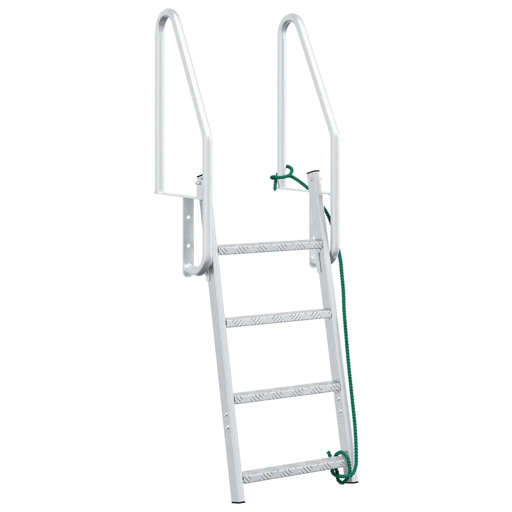 Scala da Dock a 4 Gradini Argento 58 x 77 x 166 cm Alluminio