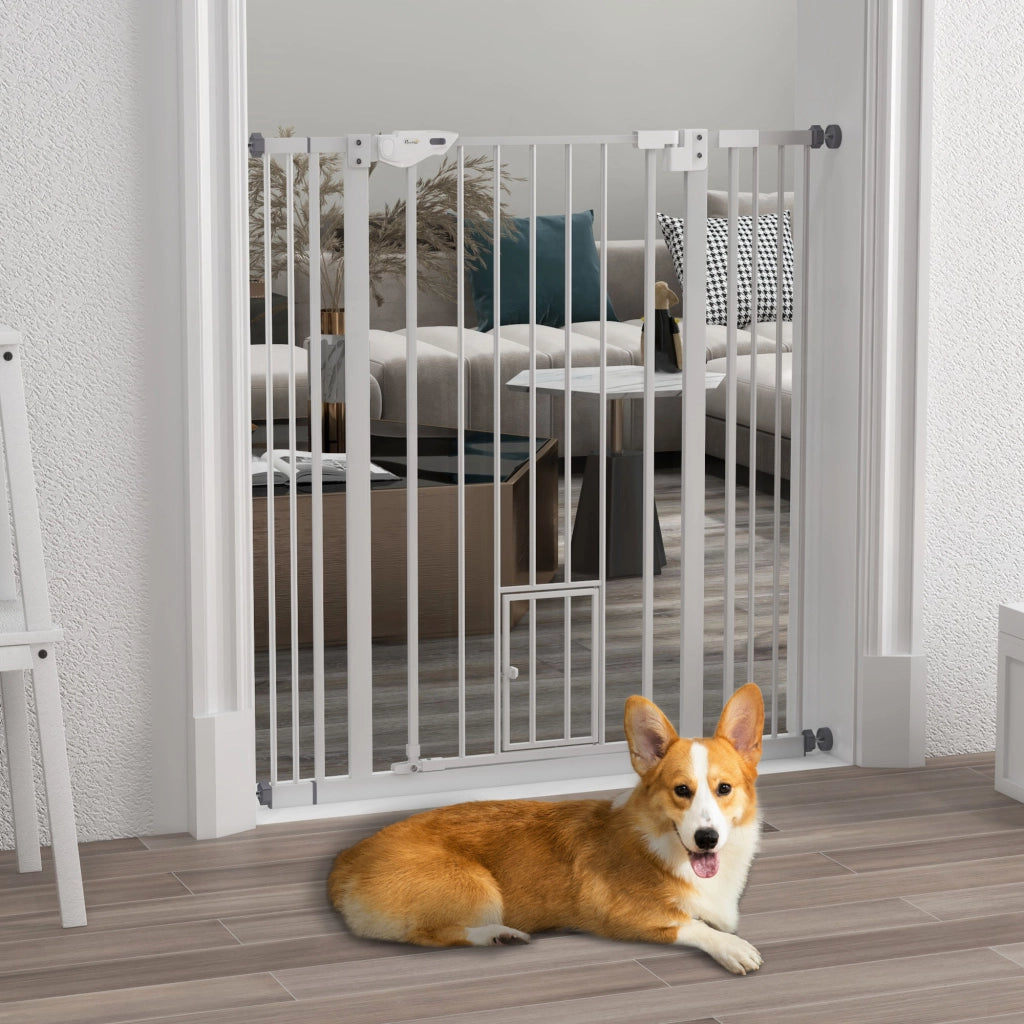 Cancello per cani ¨C Minimal ¨C 104 cm, acciaio, bianco