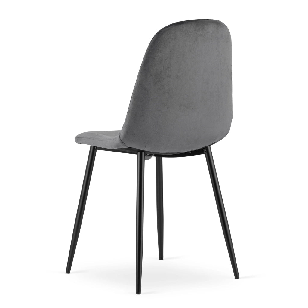 Set di 4 sedie Valora DAPI in velluto grigio scuro | resistenti | comode