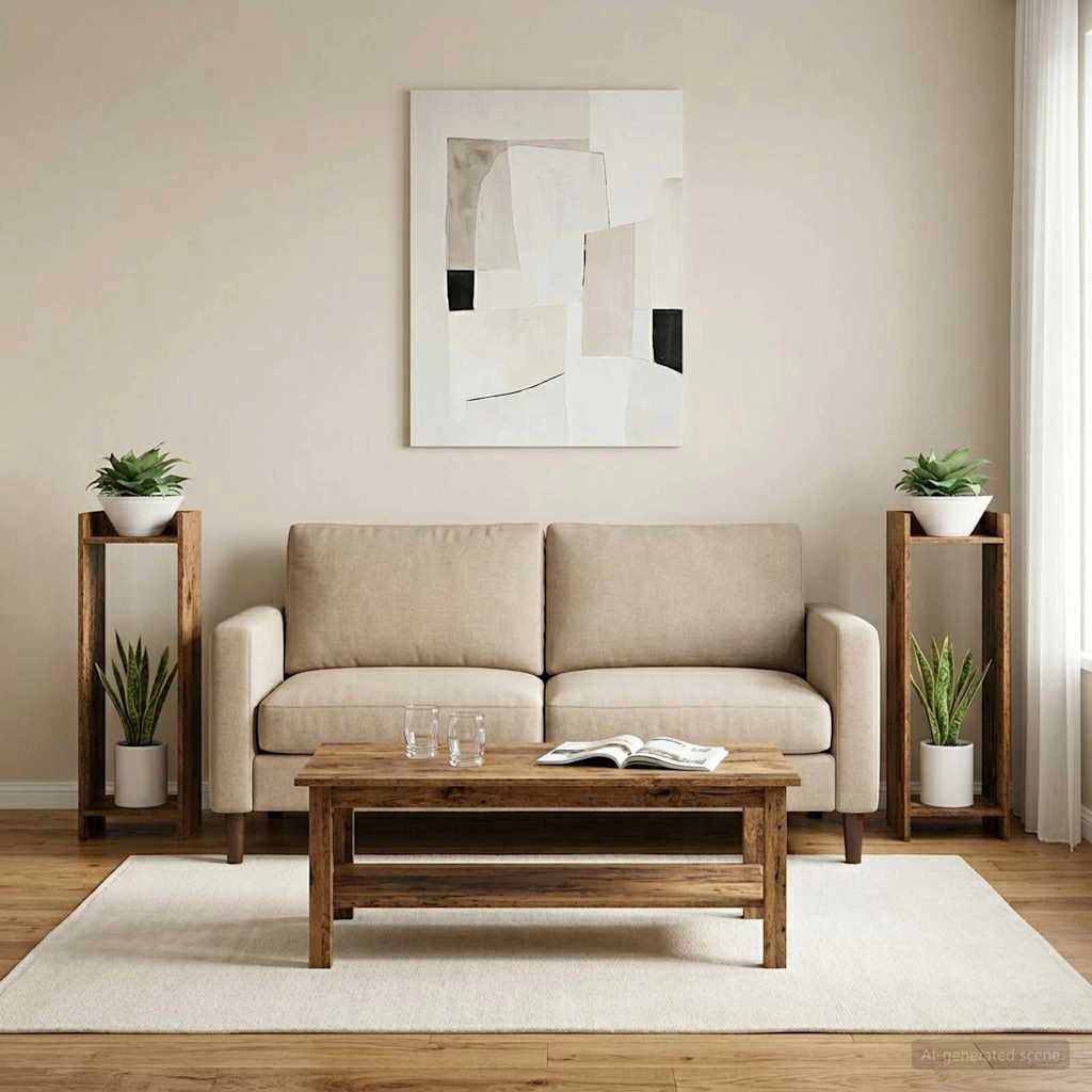 Supporto per piante 2 pz Legno antico 30 x 30 x 100 cm 899575