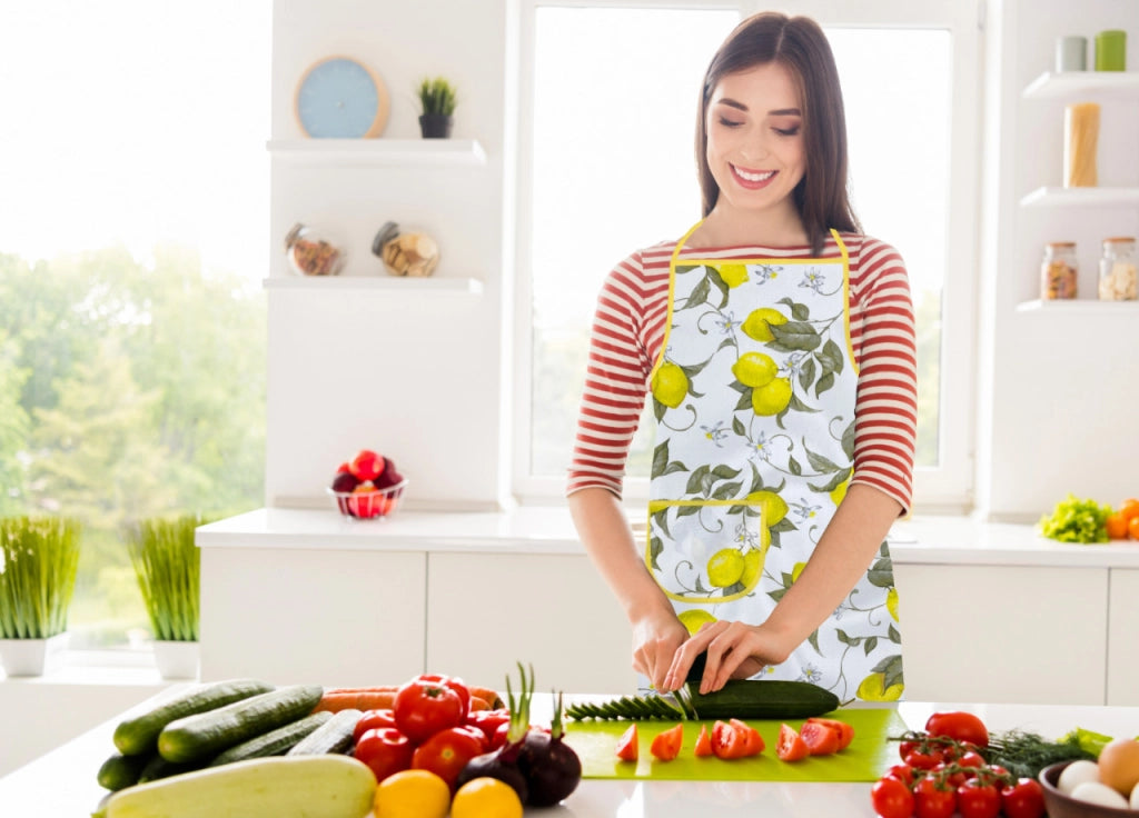 Pack 2 Pezzi Grembiule Alto Pettorina Cucina Chef Casa Con Tasche Cedro