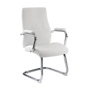 Poltrona da Ufficio Attesa New York  con Braccioli 58x61x101 cm in Pelle Sintetica Bianco