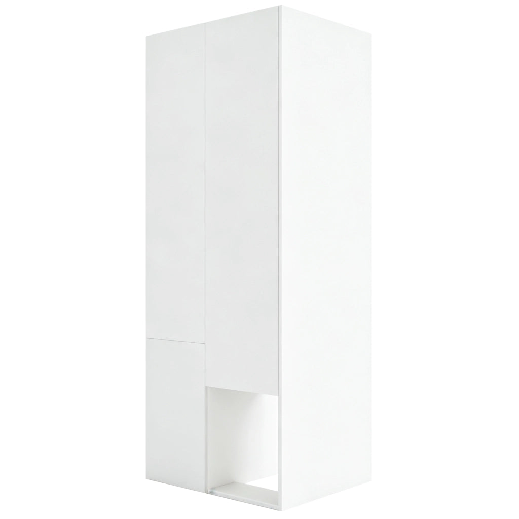 Armadio bianco 70x55x175 cm con ripiani multipiano e appendiabiti ampio