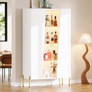Vetrina bianca 72x40x145 cm con LED multicolore; 3 ripiani in vetro regolabili e MDF