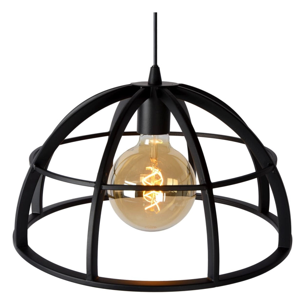 Lampada a sospensione Lucide Dikra Ø40 nera E27 dimmerabile