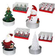 6 Candel.Babbo,Pupazzo,Albero,Renna