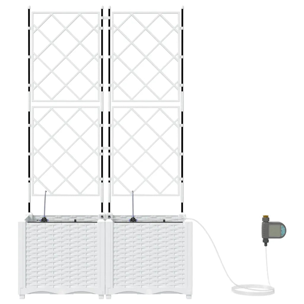 Vaso da giardino 2 pcs Bianco Plastica 42002919