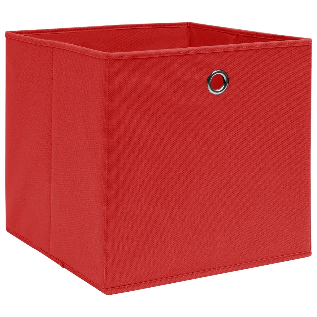 Contenitori 10 pz in Tessuto non Tessuto 28x28x28 cm Rosso 325221