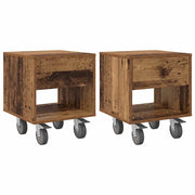 Set di 2 Comodini | Armadio da Notte | Mobiletto da notte Legno vecchio 40,5 x 40 x 48 cm