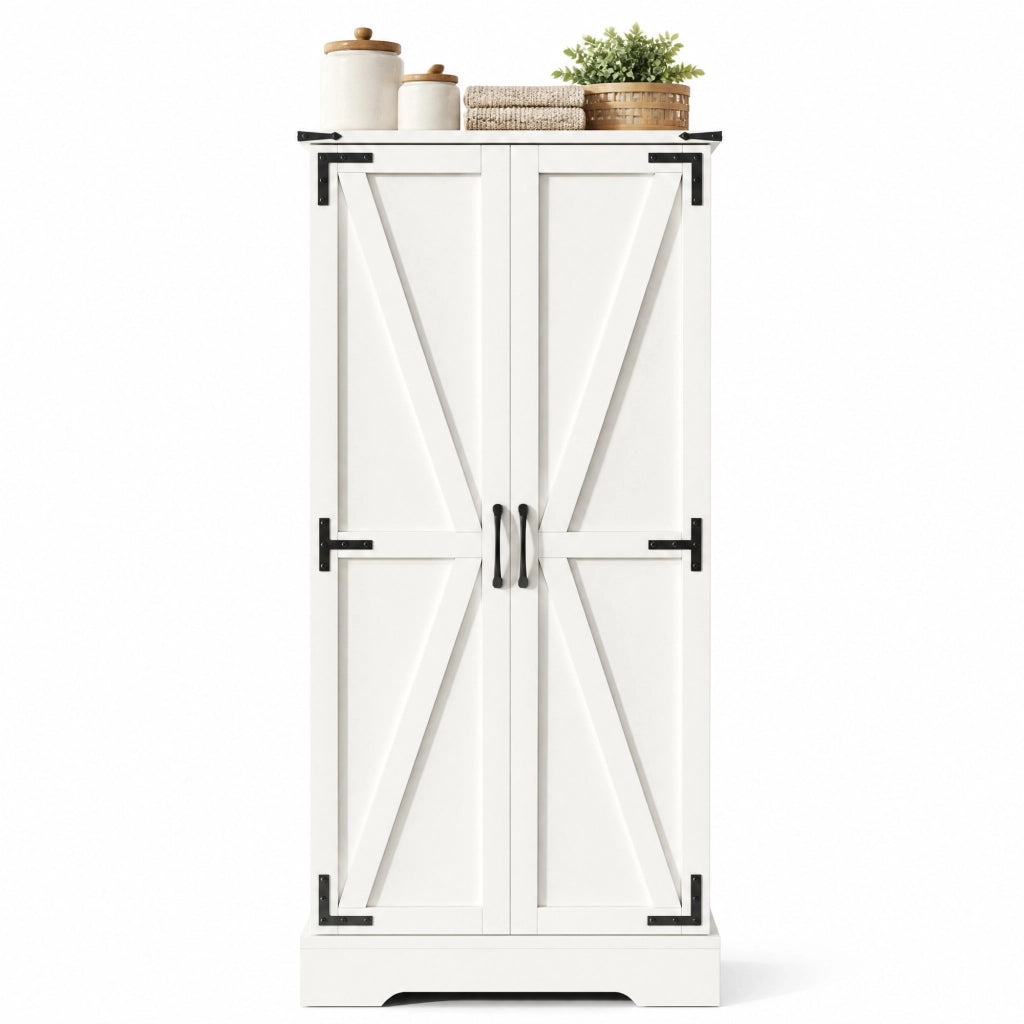 Credenza da cucina 60x35x128,5 cm con LED e ripiani regolabili bianca