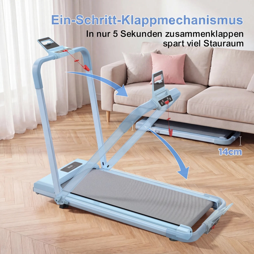 Tapis roulant da scrivania per home office, compatto e portatile con inclinazione. 2-in-1 per camminare, correre e jogging. Portata massima 120 kg.