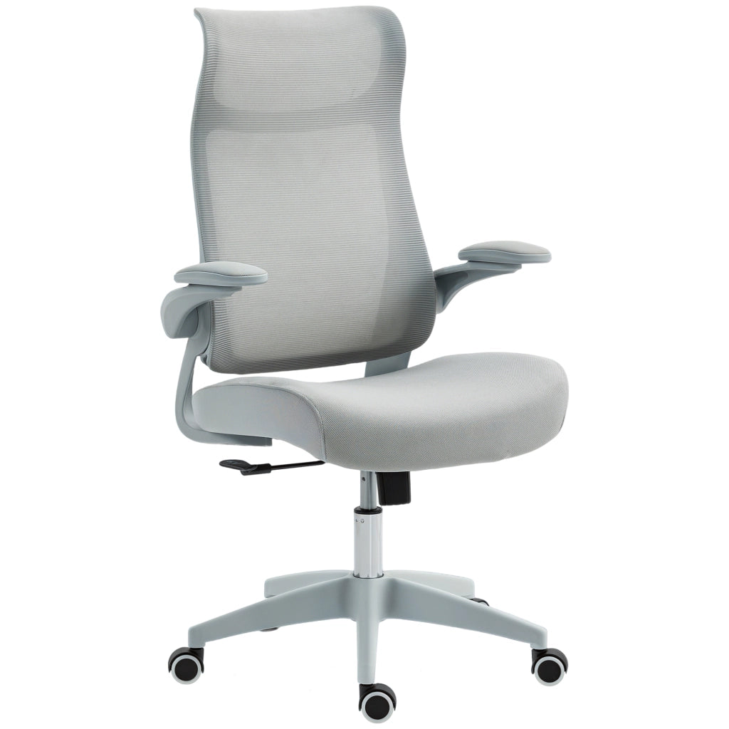 Sedia da Ufficio Ergonomica con Schienale a Rete e Braccioli ¨C Minimal ¨C Grigio