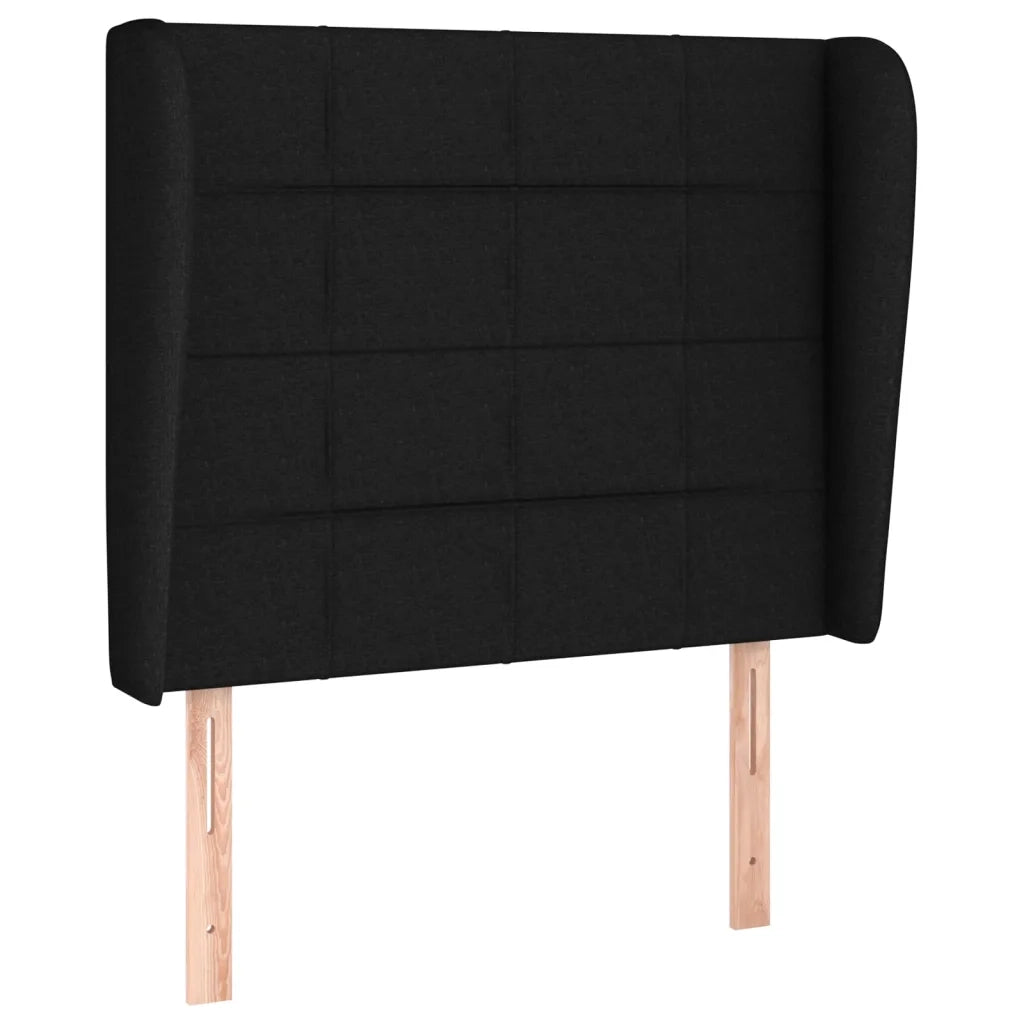 Testiera ad Orecchio Nera 93x23x118/128 cm in Tessuto 3117940