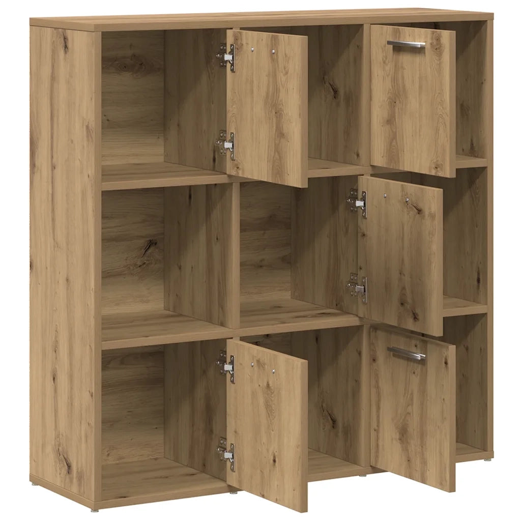 Libreria-Scaffale per Libri-Mobile di Stoccaggio Rovere Artigianale 90x28x90 cm in Legno Multistrato