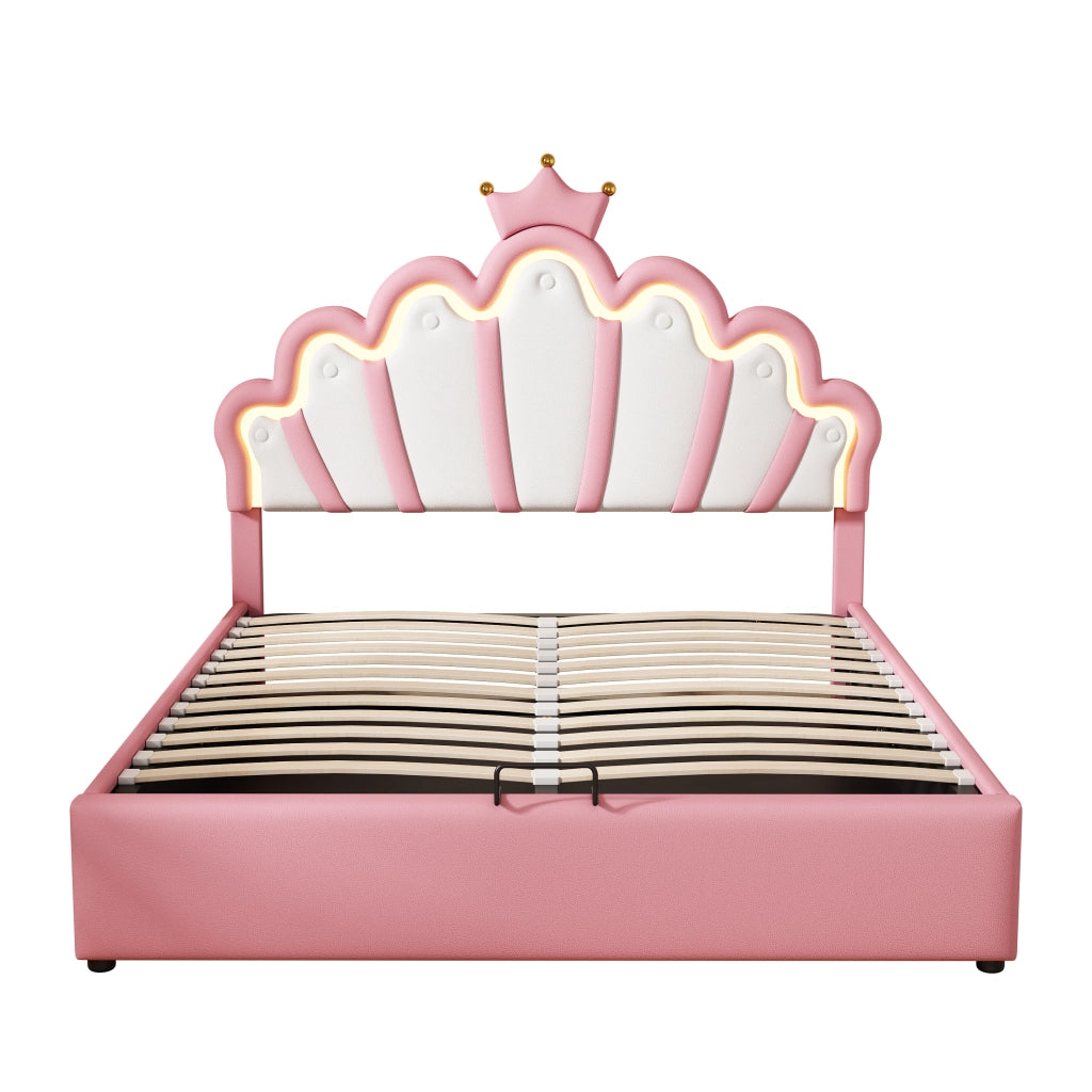 letto imbottito pu rosa 140 x 200 cm
