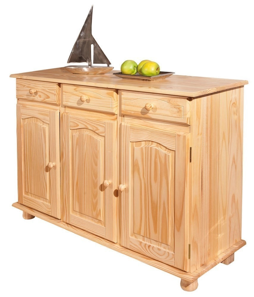 MOBILE BUFFET ABACO 3ANTE+3CASSETTI. DIM. 130x43x87H IN PINO MASSELLO INTER LINK