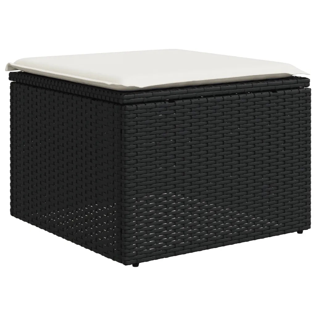Set Divani da Giardino con Cuscini 7pz Nero Polyrattan 3227043