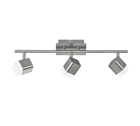 Faretti a Soffitto 3 Spots Led Quadrati Acciaio Satinato Roubaiper GD Trio