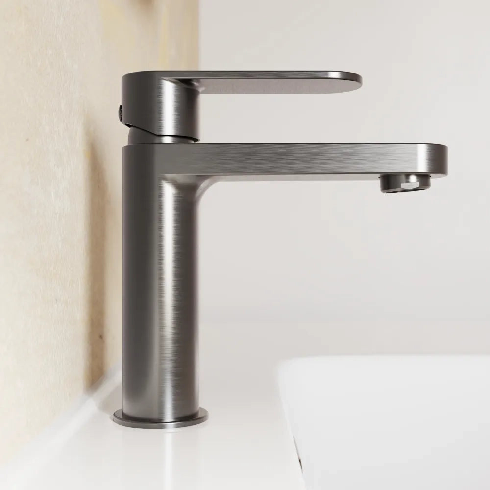 Miscelatore lavabo senza scarico gun metal altezza 16cm | Margot