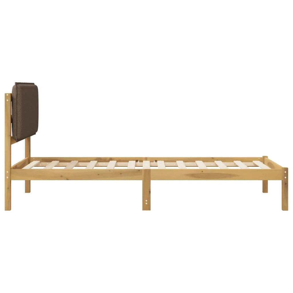 Letto con Testiera Rivestita Bianco lavato e taupe 75 x 190 cm 903955