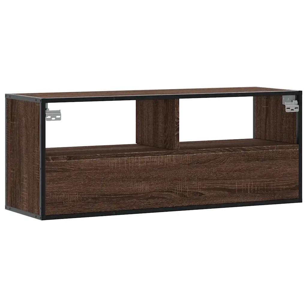 Mobile TV | Armadietto TV | Mobile Porta TV Rovere Marrone 100x31x39,5 cm in Truciolato e Metallo
