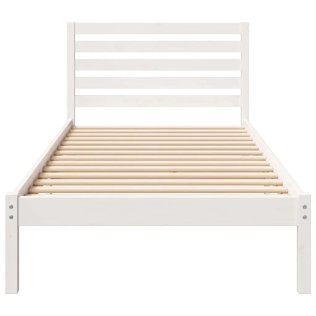 Struttura del letto-Giroletto-Rete del Letto Bianco 80 x 210 cm Pino massello 973921