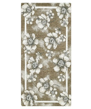 Tappeto moderno EMILY MARRONE FANGO disegno floreale motivo fiorellini, tappetino bagno multiuso lavabile in lavatrice e anti-scivolo cm.55x80