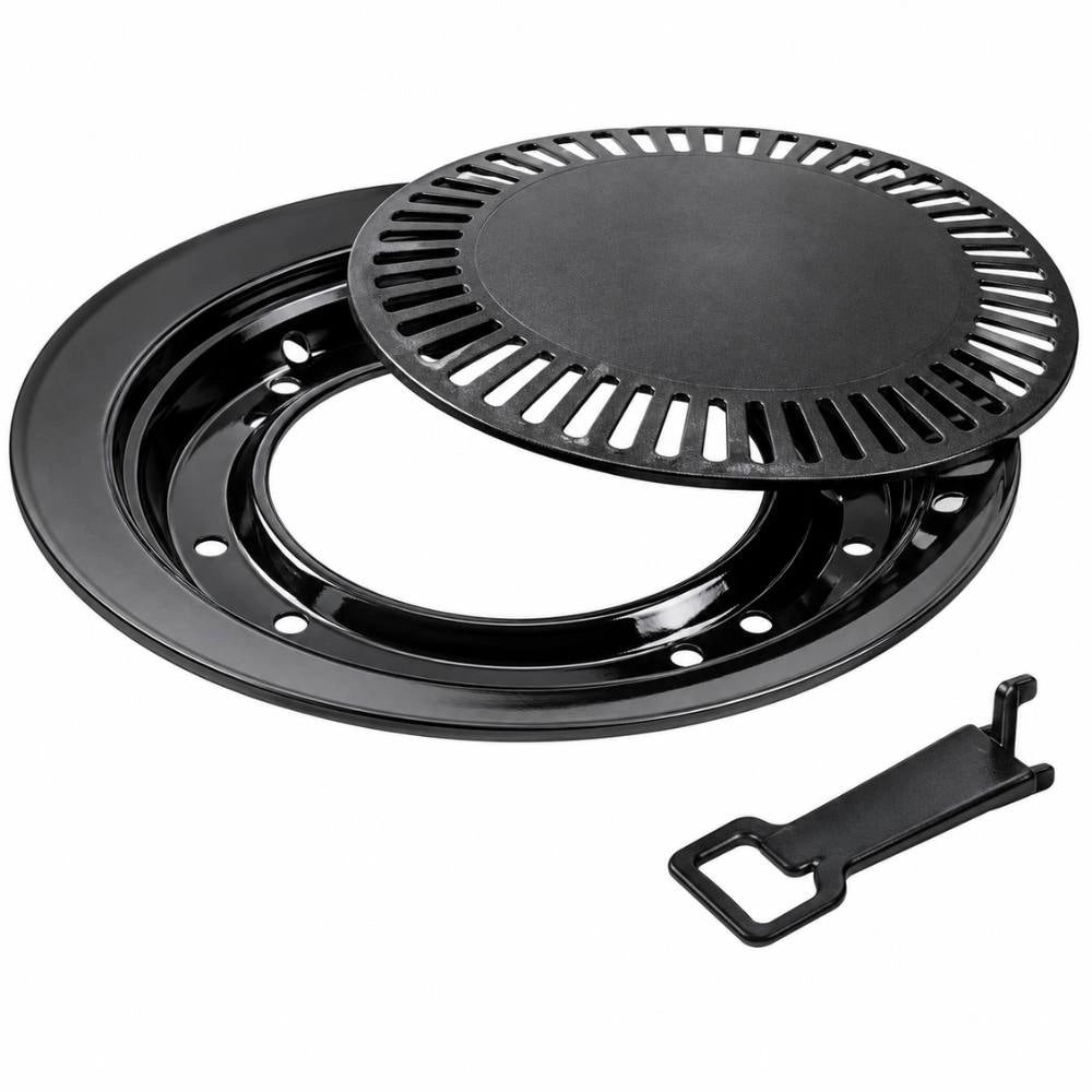 Kemper 104987p piastra con copertura antiaderente vassoio raccogli grassi gancio sollevamento apribottiglie integrato