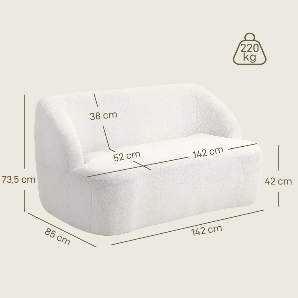 Divano 2 posti imbottito ¨C zephmum ¨C crema