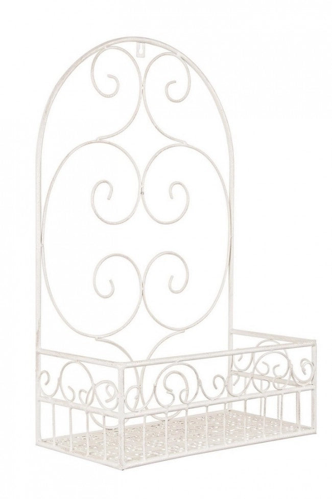Set 4 Porta Fiori in Acciaio Bianco Rustico da Parete - IRENE