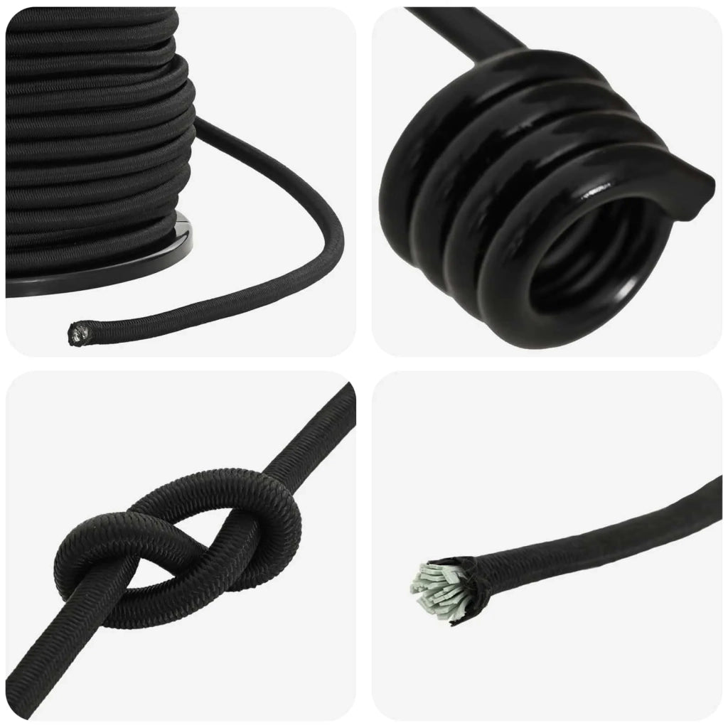 Corde Bungee con Ganci 8 mm Nero PP e gomma 42047660