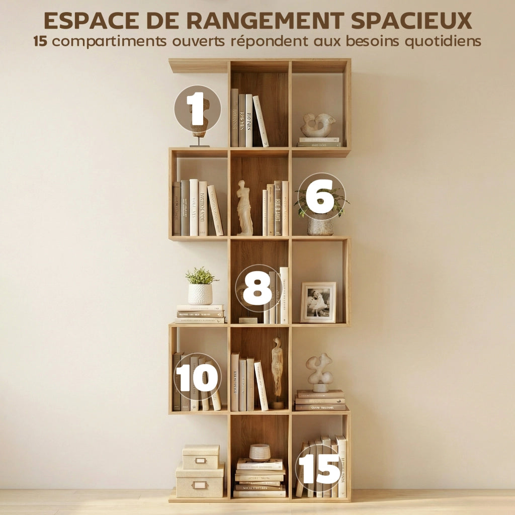 Libreria a 5 livelli scaffale S ¨C Minimal ¨C 80x24x200 cm quercia
