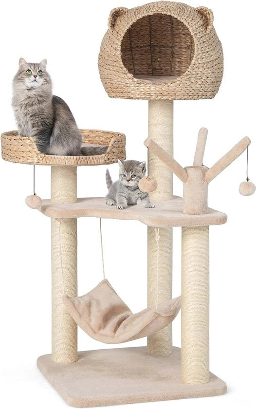 Climbing Tower per Bambini con Sedia a Sospensione e Palancole - 121 cm Alto, Multifunzionale