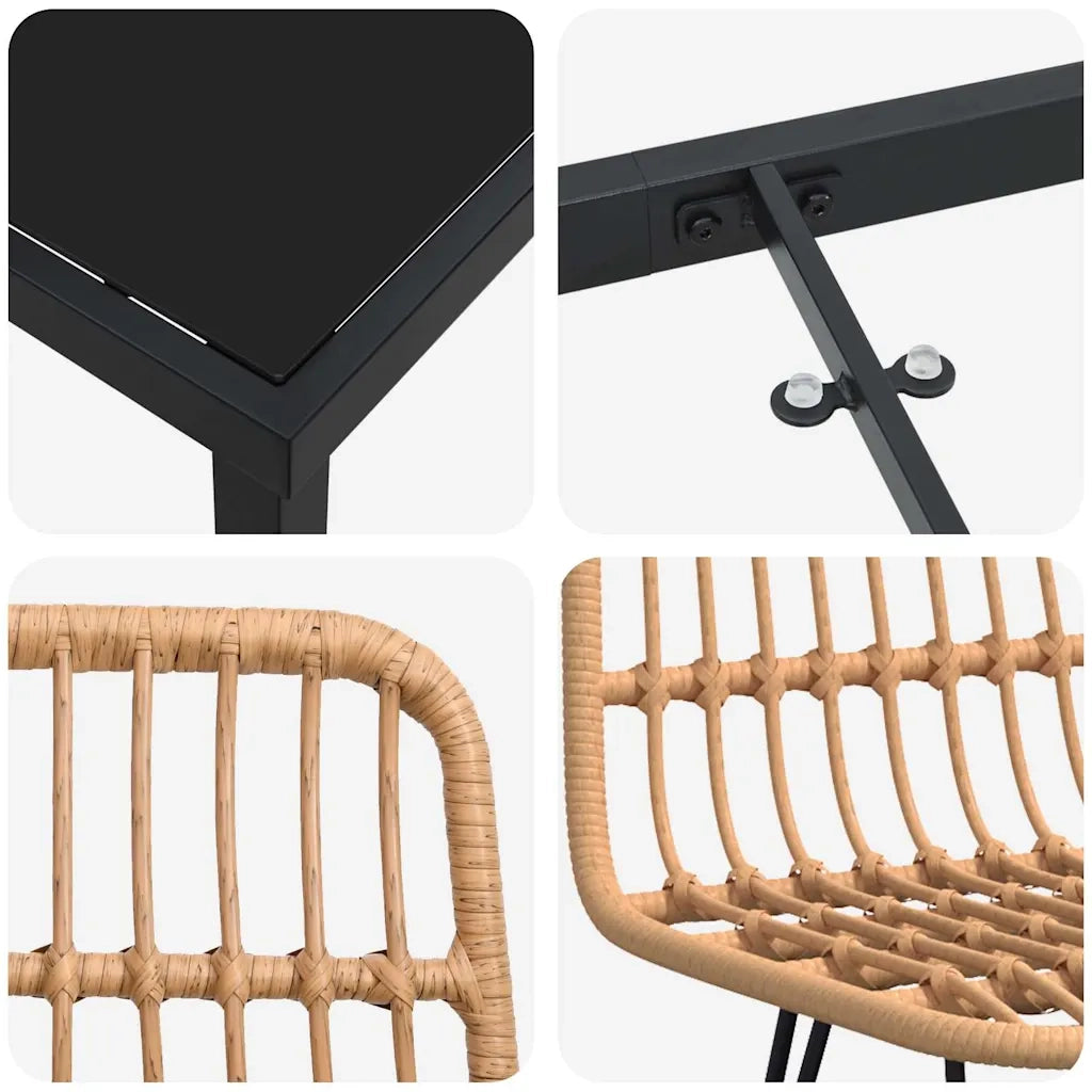 Set da Pranzo per Giardino 5 pz Marrone 3379192