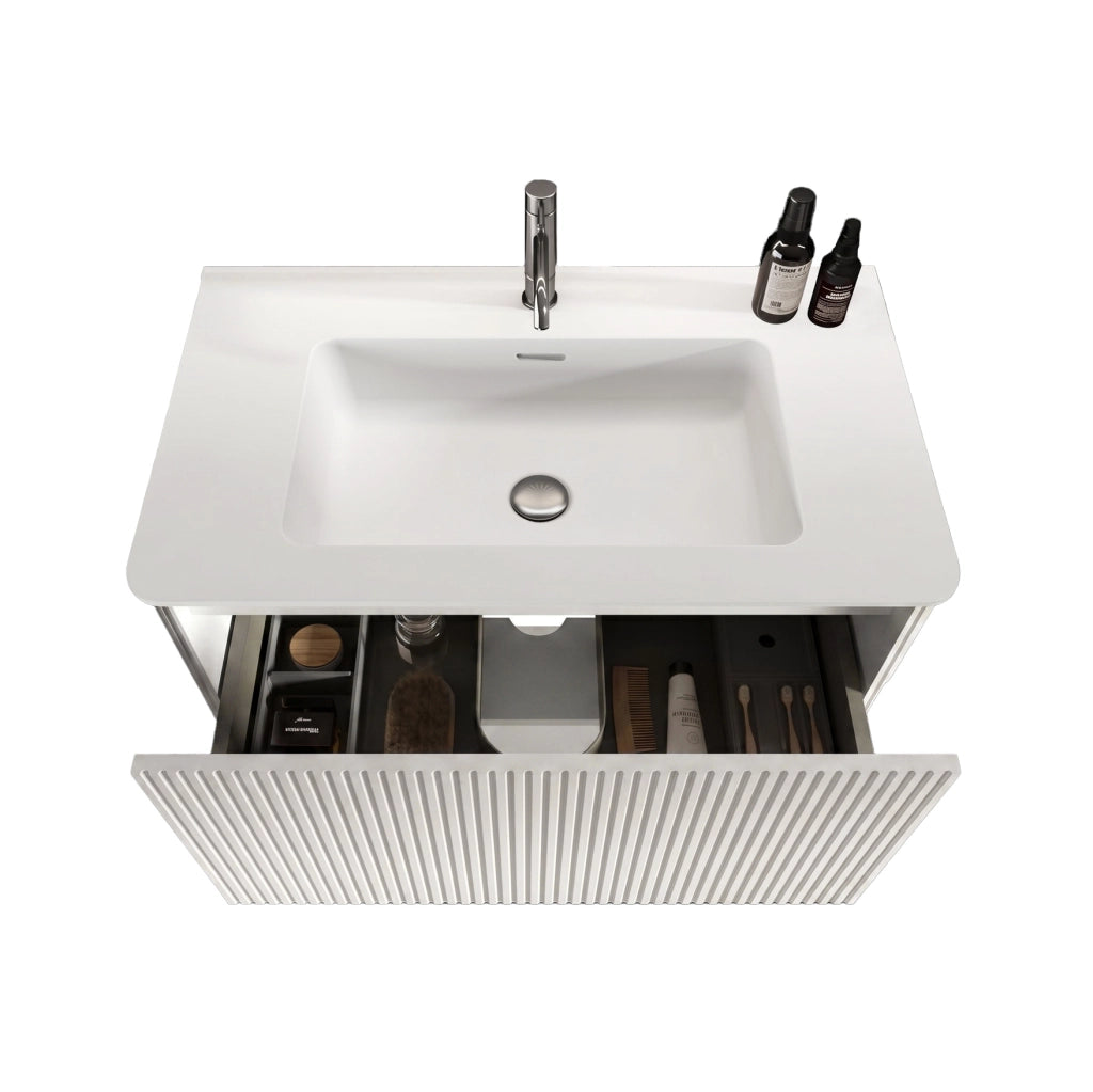 Mobile bagno con lavabo integrato 80 cm bianco