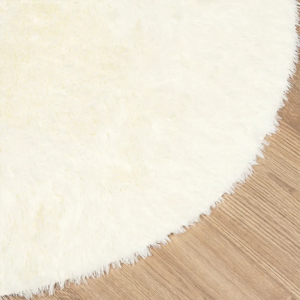 Tappeto Shaggy a Pelo Lungo NAVARRA Crema 100x100 cm poliestere 4102895