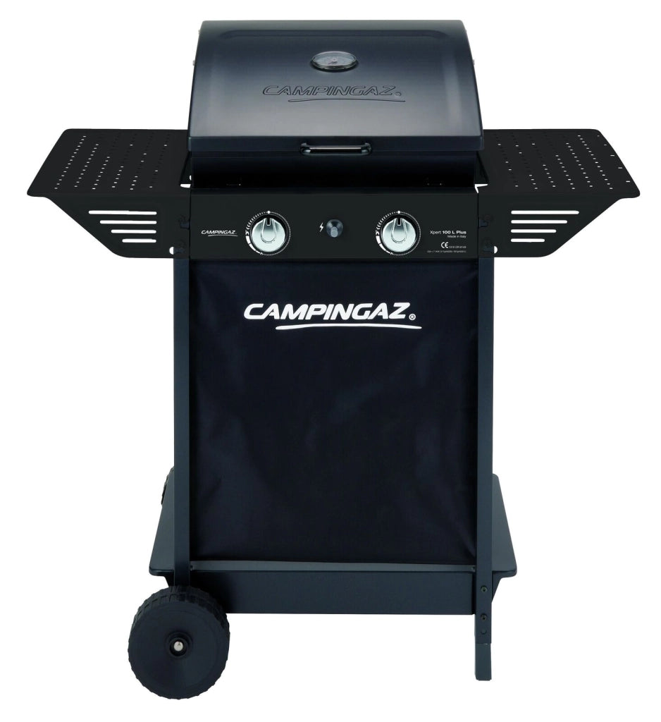 Campingaz 2190532 Xpert 100 L Plus Rocky Barbecue a Gas 2 Bruciatori 7,1 kW Pietra Lavica Coperchio con Termometro colore Nero