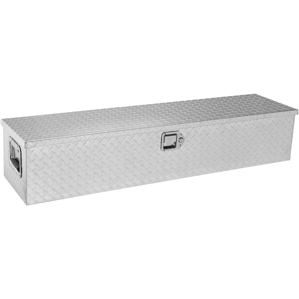 Cassetta degli attrezzi in alluminio per camion e rimorchio, baule robusto con maniglie, 177 L, 121,9 x 38 x 38 cm, argento