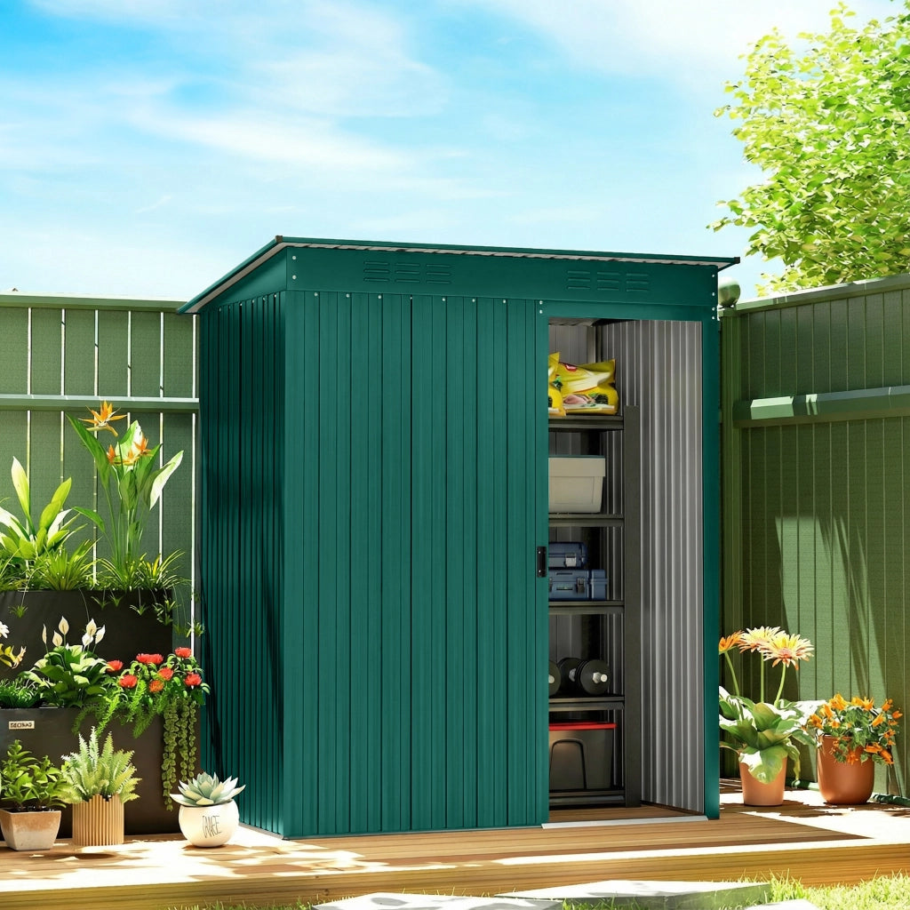 Casetta da Giardino in Metallo ¨C Xylo ¨C Verde 159x106x181 cm