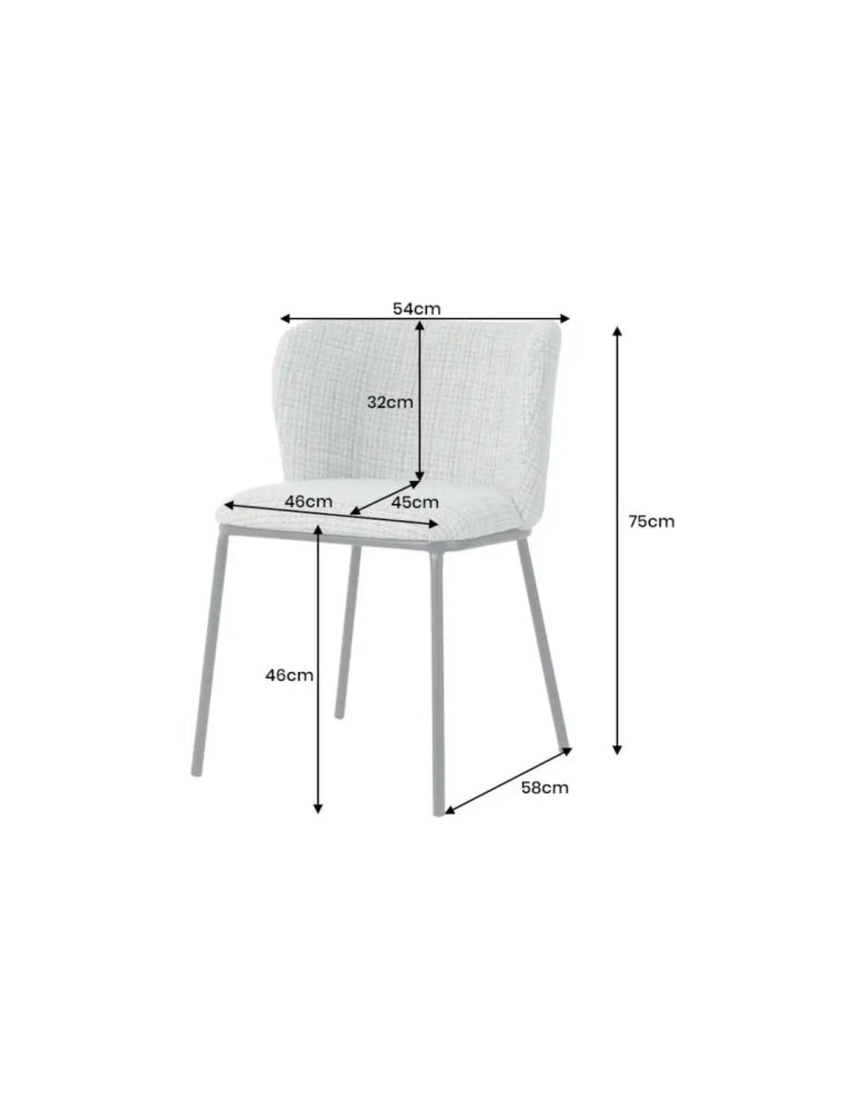 Set di 2 sedie PAVIA con motivo a quadretti blu e bianco - Schienale arrotondato e gambe nere