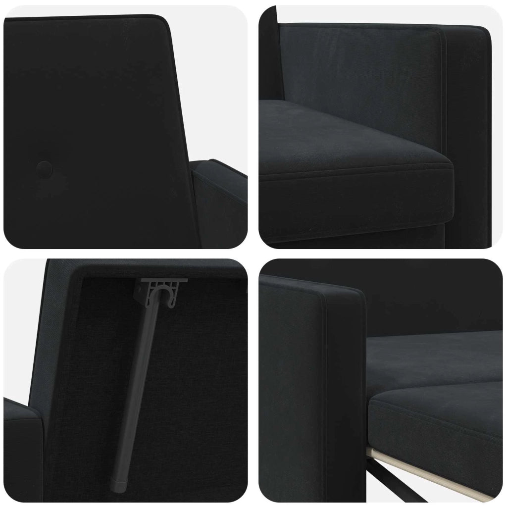 Divano letto | Sof¨¤ letto | Letto singolo Nero Tessuto