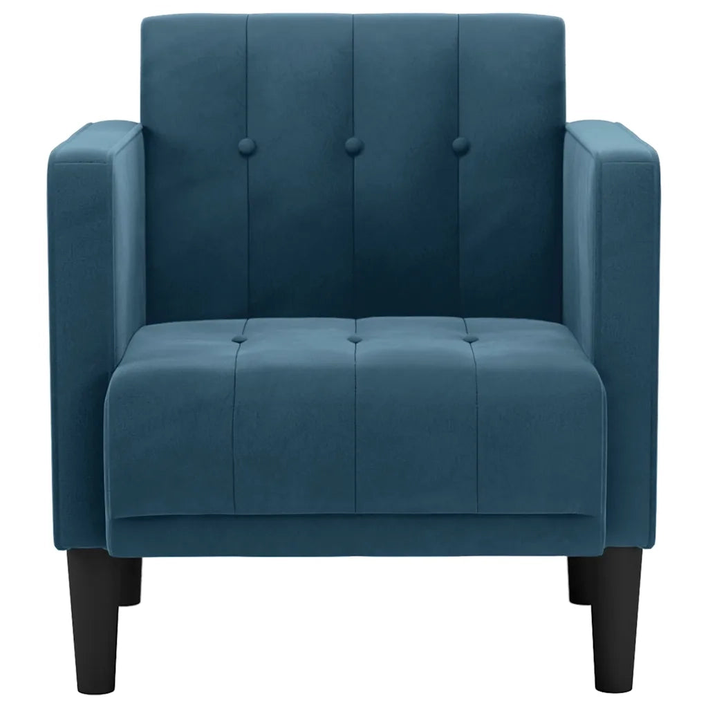 Divano Sedia con Braccioli Blu 53 cm in Velluto 4100552