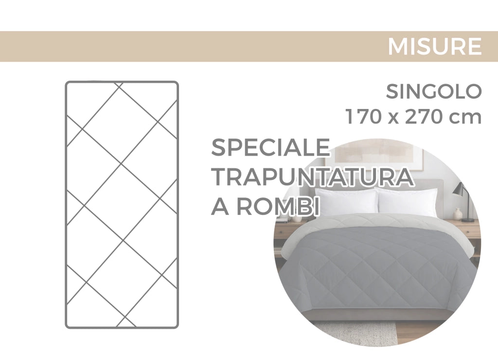 Trapuntino Piumino Estivo Primaverile 100gr/mq Leggero Disegno Brick - Singolo - Arancio