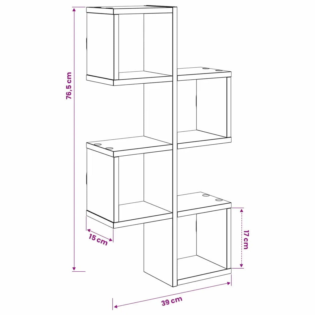 Scaffale da parete A parete Grigio Cemento 39 x 15 x 76 cm 8012103