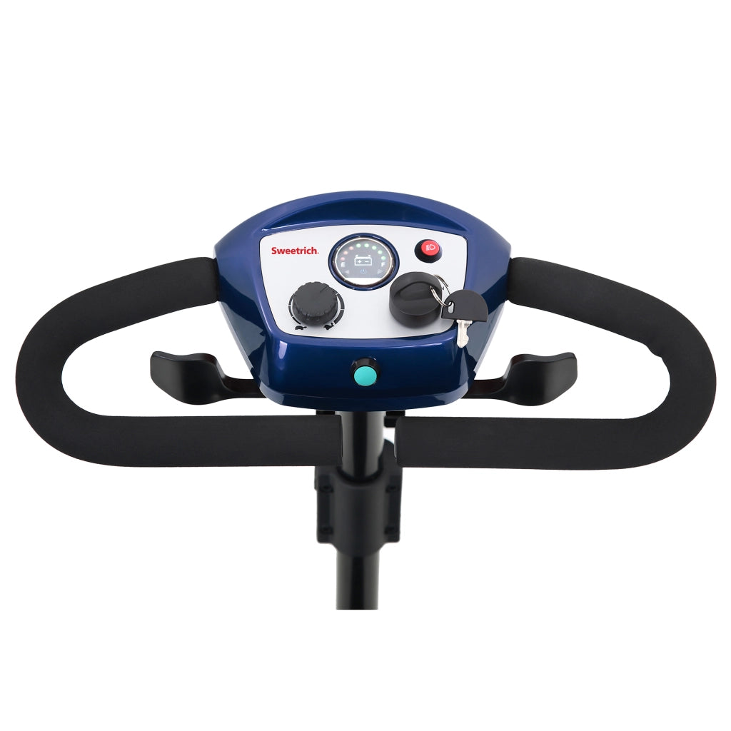 Scooter elettrico con motore da 300 W; sedile girevole e batteria rimovibile; blu; 104 × 51 × 95 cm