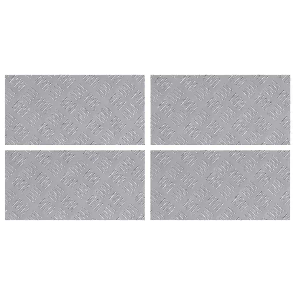 Gradini per Scale 4 pz | Tappetini per scale autoadesivi Argento 50 x 25 cm Alluminio
