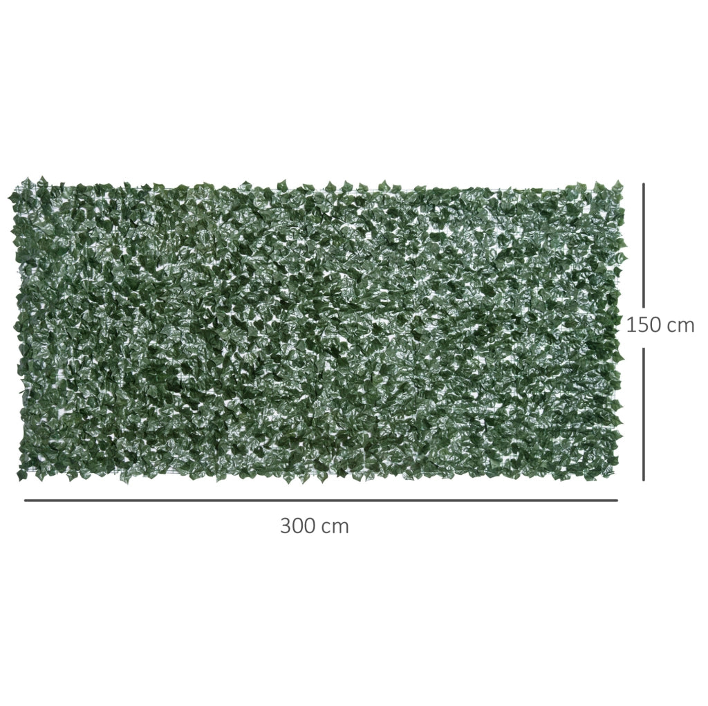 Siepe artificiale 300x150 cm verde scuro in PE, schermatura per esterni