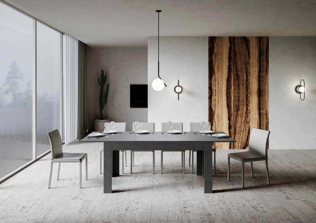 Tavolo Allungabile 160-220x90x77 cm Bibi Antracite Spatolato