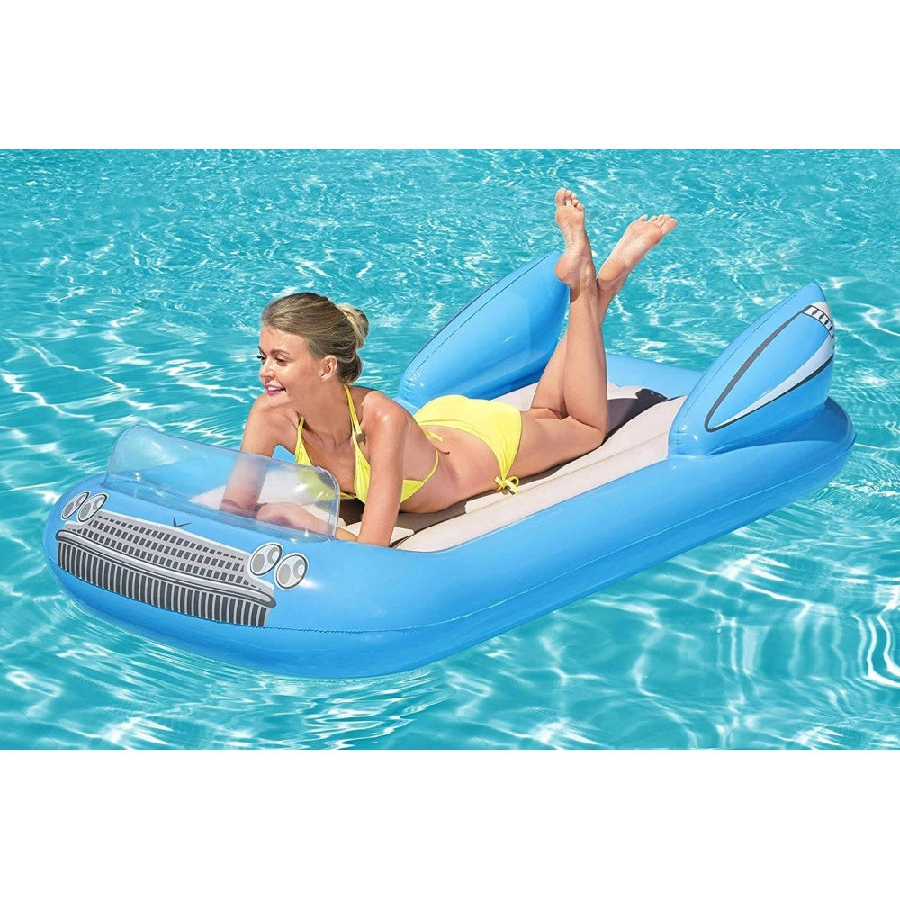 Trade Shop - Materassino Gonfiabile Convertibile A Forma Di Auto Mare Piscina 190 X 128 Cm -